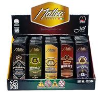 Zactly 5 x MATTEO Windproof Jet Flame Lighter Set Rare Dustproof Electronic Gas Refillable (Whiskey)