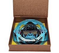 Zactly - Decorative Glass Ashtray Set, Heavy Duty Crystal Cigarette and Cigar Ash Tray with Colourful Artistic Designs, Deep Bowl Square Tabletop Ashtrays for Home, Office, Bar - Gift Box (Gorilla)