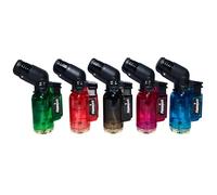 Zactly - FLAMEJACK Single Flame Small Angled Windproof & Dustproof Gas Lighters Set Colourful Refillable (2)