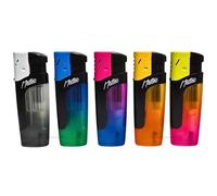 Zactly - Matteo Refillable Jet Flame Lighters Butane Gas Lighters Really Powerful,Adjustable Flame, Multi-Colored, Ideal for Camping, BBQ, and Everyday Use - LIMITED EDITION (5 x Colorful Windproof)