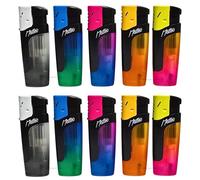 Zactly - Matteo Refillable Jet Flame Lighters Butane Gas Lighters Really Powerful,Adjustable Flame, Multi-Colored, Ideal for Camping, BBQ, and Everyday Use - LIMITED EDITION (10 x Colorful Windproof)