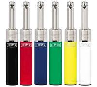 Zactly - Mini Tube Clipper Lighter Design Set WIndproof, Refillable Gas Lighters, Long Nose, Rare Limited Edition (4 x Mini Tube Solid Random Colors)