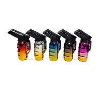 Zactly - PROF Refillable Butane Torch Lighters - Windproof, Dustproof Adjustable Flame, Multi-Colour Jet Flame Lighter for Cooking, BBQ, Camping & Everyday Use (5)
