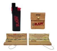 Zactly - RAW Smoking Essentials Kit - Phoenix Lighter, Pocket Ashtray, RAW Classic Rolling Papers with Roach Tips, RAW Organic Hemp Rolling Papers with Roach Tips - Premium Smoking Accessories