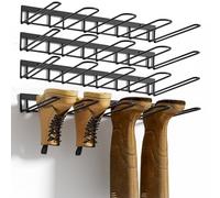 zacurter Wall Mount Boot Rack Welly Rack - Metal Boot Storage for 8 Pair Rain, Snow & Work Boots - 4 Pack Heavy Duty Hanging Boot Stand for Indoor Entryway or Outdoor Shoe Storage Organization