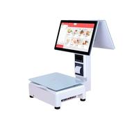ZADCCS Cash Register, Dual Screen Fruit And Vegetable Spicy Hot Pot Supermarket Convenience Store Integrated Scale, AI Cashier Weighing Electronic Cash Register(Q5 single screen with receipt)
