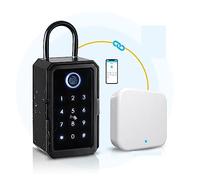 ZADCCS Security Safe Box, Key Safe Tuya Ttlock Fingerprint Digital Key Box App Remote Access Wall Mount Combination Security Lockbox for Home Office Hotel(Ttlock with gateway)