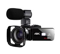 ZADCCS Video Camera Camcorder, 48MP Video Camera Night Vision 4K Digital Camcorder Lens Hood Vlog Rotate Touch Screen Photography(32G SD Card,Lens MIC Hood)