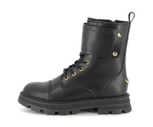 Zadig & Voltaire - Cowhide Leather Lace-up Boots - Black - Girl - Size 33