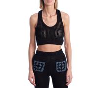 Zadig&Voltaire KWTT00103 Womens Openwork Knit Top - Black - Size X-Small