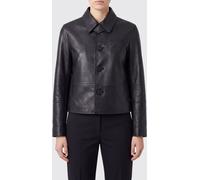 ZADIG & VOLTAIRE Leather Shirt Jacket with Embroidered Logo - Size: M - female