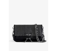 Zadig&voltaire Noir Rock Nano Studded Leather Clutch Bag