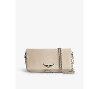 Zadig&voltaire Womens Flash Rock Python-embossed Wing-embellished Leather Clutch 13x27x2cm