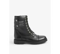 Zadig&voltaire Womens Noir Joe Logo-lace Leather Ankle Boots Eur 38/5 Uk Women