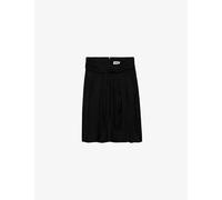 Zadig&voltaire Womens Noir Joji Tie-waist High-rise Satin Mini Skirt 10