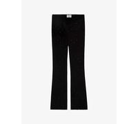 Zadig&voltaire Womens Noir Poxy Diamanté-embellished High-rise Silk Trousers 24