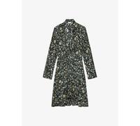 Zadig&voltaire Womens Noir Rozo Floral-print Silk Mini Dress M