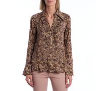 Zadig&Voltaire Womens Printed Ruffle Shirt WJCD0501F - Brown - Size X-Small