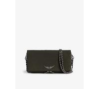 Zadig&voltaire Womens Record Rock Python-embossed Wing-embellished Leather Clutch 1 Size
