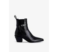 Zadig&Voltaire Womens Zadig&Voltaire Tyler Python-Effect Leather Heeled Ankle Boots Noir Eur 40 / 7 UK Women