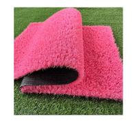 ZADIKO Pink Artificial Grass Rug 3cm High Density Fake Turf Mat for Garden Patio(39x157in)