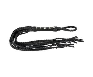 ZADO - 9-Strand Leather Braided Whip (Black)