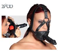 ZADO - Leather Harness with Dildo (Black)