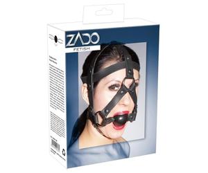 Zado Leather Head Mask with Ball Gag