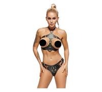 ZADO - Leather Set with Strap-On Briefs (Black)