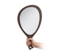 Zadro Salon Professional Extra Large Hand Mirror with Handle, 10" W x 19" L, Multi-Purpose Oval Handheld Mirror with New Distortion-Free Reflection (1, Chocolate, Large (Pack of 1))