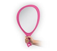 Zadro Salon Professional Extra Large Hand Mirror with Handle, 10" W x 19" L, Multi-Purpose Oval Handheld Mirror with New Distortion-Free Reflection (1, Bright Pink, Large (Pack of 1))