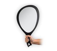Zadro Salon Professional Extra Large Hand Mirror with Handle, 10" W x 19" L, Multi-Purpose Oval Handheld Mirror with New Distortion-Free Reflection (1, Black, Large (Pack of 1))