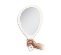 Zadro Salon Professional Extra Large Hand Mirror with Handle, 10" W x 19" L, Multi-Purpose Oval Handheld Mirror with New Distortion-Free Reflection (1, Off-White, Large (Pack of 1))