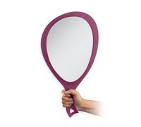 Zadro Salon Professional Extra Large Hand Mirror with Handle, 10" W x 19" L, Multi-Purpose Oval Handheld Mirror with New Distortion-Free Reflection (1, Magenta, Large (Pack of 1))