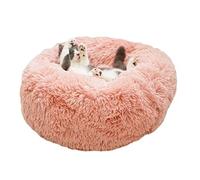 ZAEGO Calming Pet Bed Round Donut Pet Bed Dog Beds,Self Warming Indoor Round Pillow Cuddler Removable and Washable Cat Bed and Dog Bed (Color : Pink, Size : Diameter 70cm)