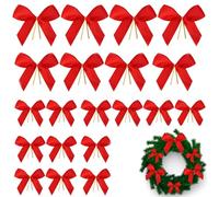 Zaewry 36pcs Red Bows Christmas Decorations, Christmas Bows for Tree, Red Bow for Christmas Tree Wreath Garland Craft Decorations