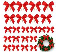 Zaewry 72pcs Red Bows Christmas Decorations, Christmas Bows for Tree, Red Bow for Christmas Tree Wreath Garland Craft Decorations