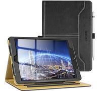 ZAEXAE Case for iPad 9.7-Inch, 2018/2017 Model, 6th/5th Generation, iPad Air 2 / iPad Air Cover with Pencil Pocket Holder, Premium PU Leather Stand Folio and Auto Wake/Sleep, Black