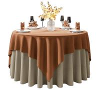 ZAFDZSW Fabric Table Cloth Round Tablecloth in Washable Polyester Fabric for Wedding/Banquet/Restaurant/Parties(Orange,7.8ft/2.4m table only)