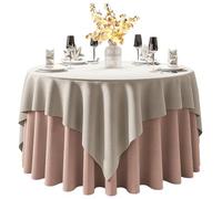 ZAFDZSW Fabric Table Cloth Round Tablecloth in Washable Polyester Fabric for Wedding/Banquet/Restaurant/Parties(White,7.8ft/2.4m table only)