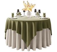 ZAFDZSW Fabric Table Cloth Round Tablecloth in Washable Polyester Fabric for Wedding/Banquet/Restaurant/Parties(Green,7.8ft/2.4m table only)