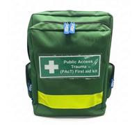 Zafety Supplies Pact Public Access Trauma First Aid Kit, Navy Blue, Water Resistant, Emergency Backpack, 35x25x19cm (Green Backpack)