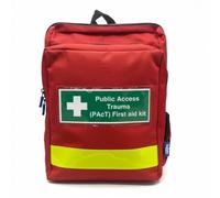 Zafety Supplies Pact Public Access Trauma First Aid Kit, Navy Blue, Water Resistant, Emergency Backpack, 35x25x19cm (Red Backpack)
