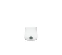 Zafferano Bilia Handmade Borosilicate Glass Tumblers Decorated with Coloured Glass Ball Inside, 44 cl H 90 mm D 88 mm, Set of 6 (Grey)