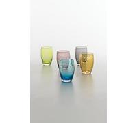 Zafferano Bolicante Handmade Glass with Air Bubbles Look According to Old Tradition Set of 6 (Colourful Mixing Box)