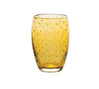 Zafferano Bolicante Traditional Handmade Glass with Bubble Effect Set of 6 (Amber)