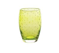 Zafferano Bolicante Traditional Handmade Glass with Bubble Look, Set of 6 (Apple Green)