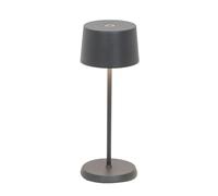 Zafferano, Olivia Micro Lamp, Cordless Rechargeable Table Lamp with Touch Control, for Indoor and Outdoor Use, Dimmer, 2200-3000 K, Height 20 cm, Colour Dark Grey