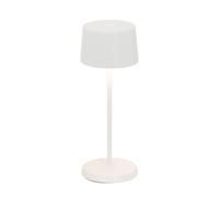 Zafferano, Olivia Micro Lamp, Rechargeable Cordless Table Lamp with Touch Control, Suitable for Indoor and Outdoor, Dimmer, 2200-3000 K, Height 7.9 Inches, White Color