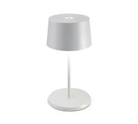 Zafferano, Olivia Mini Lamp, Portable and Rechargeable Table Lamp with Touch Controls, Suitable for Interior and Outdoor, Dimmer, 2200-3000 K, Height 22 cm, White Colour